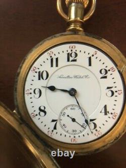 1920 Hamilton Grade 948 17 Jewel Size 18 Pocket Watch in Gold Plated Case Runs