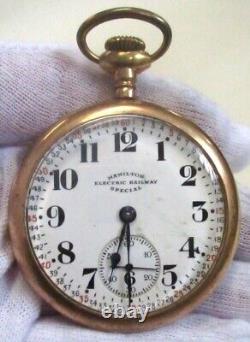 1921 Hamilton 974 Serial #1611456 Size 16s 17 Jewels Engraved Pocket Watch