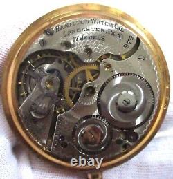 1921 Hamilton 974 Serial #1611456 Size 16s 17 Jewels Engraved Pocket Watch