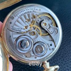 1921 Hamilton Grade 910 12S 17 Jewels Gold Filled Pocket Watch