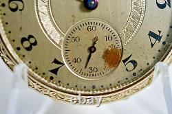 1922 Hamilton Grade 910 Model 1 17 Jewels 12 Size White GF Pocket Watch Runs