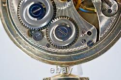 1922 Hamilton Grade 910 Model 1 17 Jewels 12 Size White GF Pocket Watch Runs