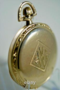 1922 Hamilton Grade 910 Model 1 17 Jewels 12 Size White GF Pocket Watch Runs