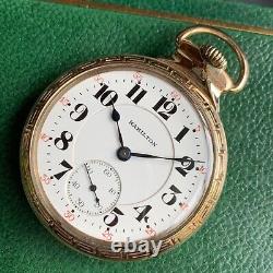 1922 Hamilton Grade 978 16S 17 Jewels Gold Filled Pocket Watch