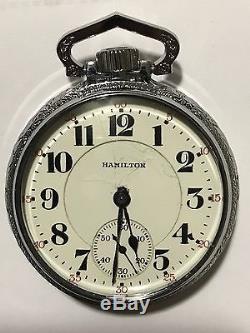1923 Hamilton 992 16S 21J Pocket Watch Railroad Display Salesman Case Accurate
