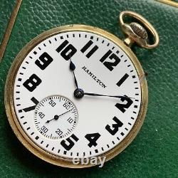 1923 Hamilton Grade 992 16S 21 Jewels Two Tone Gold Filled Case Pocket Watch