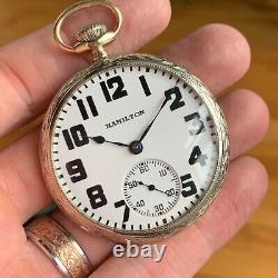 1923 Hamilton Grade 992 16S 21 Jewels Two Tone Gold Filled Case Pocket Watch