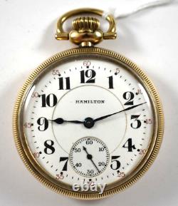 1923 Hamilton RR Grade 992 16s 21J DS Dial OF Pocket Watch with10KGF Case lot.re