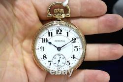 1923 Hamilton RR Grade 992 16s 21J DS Dial OF Pocket Watch with10KGF Case lot.re