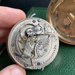 1926 Hamilton Grade 924 18S 17 Jewels Gold Filled Pocket Watch Serviced