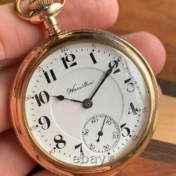 1926 Hamilton Grade 974 16S 17 Jewels Gold Filled Pocket Watch