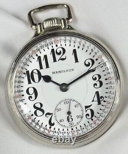 1926 Hamilton Grd 950 Mod 3 16s 23j RR Grade Pocket Watch Monty Dial 14KWGF Case