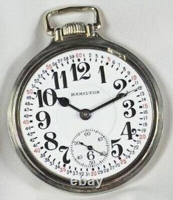 1926 Hamilton Grd 950 Mod 3 16s 23j RR Grade Pocket Watch Monty Dial 14KWGF Case