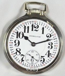 1926 Hamilton Grd 950 Mod 3 16s 23j RR Grade Pocket Watch Monty Dial 14KWGF Case