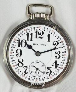 1926 Hamilton Grd 950 Mod 3 16s 23j RR Grade Pocket Watch Monty Dial 14KWGF Case