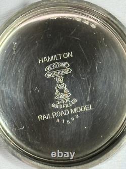 1926 Hamilton Grd 950 Mod 3 16s 23j RR Grade Pocket Watch Monty Dial 14KWGF Case