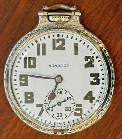 1928 Hamilton 950 16s 23j Lever Set Pocket Watch RAILROAD Grade Runs