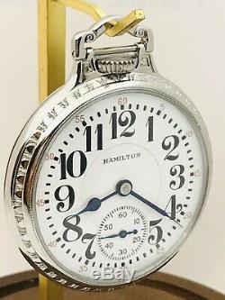 1930 Hamilton 992E 16S 21J Stainless Steel BOC Salesman Railroad Pocket Watch
