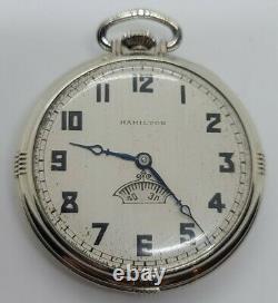 1936 HAMILTON 912 Art Deco 14K G. F. 17J Pocket Watch withRotating Seconds Sub Dial