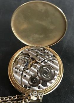 1936 Hamilton 917 17 Jewels Open Face Pocket Watch 14K Gold Filled