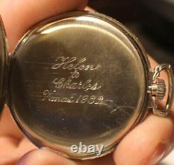 1936 Hamilton GF 912 Secometer Pocket Watch Rotating Seconds Window RUNNING