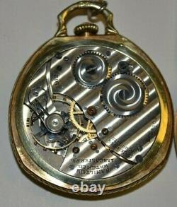 1936 Scarce Hamilton Van Buren 912 Mdl 2 17j Pocket Watch in 14k GF Case+Chain