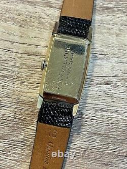 1936 Vintage Hamilton Clark 980,17j Wristwatch in a 42x21mm 14K GF Curved Case