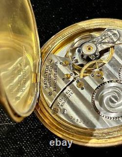 1937 Hamilton Pocket Watch 17 Jewels, 912,14k GF Wadsworth Case, Monogramed