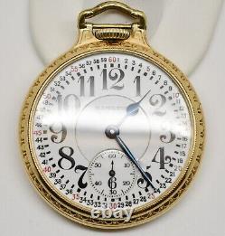 1939 Hamilton 21 Jewel Railroad Grade OpenFace Gold Filled Pocket Watch#WATCH242