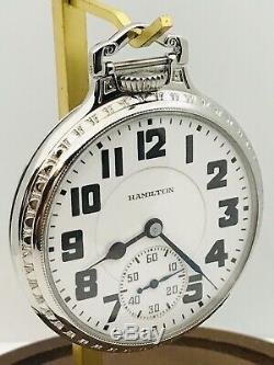 1939 Hamilton 992E 16S 21J Stainless Steel BOC Salesman Railroad Pocket Watch