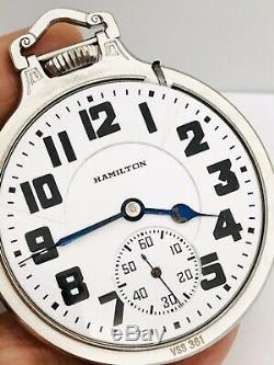 1939 Hamilton 992E 16S 21J Stainless Steel BOC Salesman Railroad Pocket Watch #2