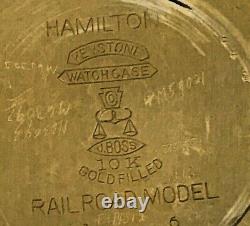 1940 HAMILTON RAILROAD GRADE 950E ELINVAR POCKET WATCH 23J 16s Gold filled