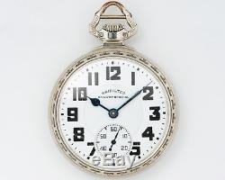 1940 Hamilton 16s 21j Adj. 992B Pocket Watch with Porcelain Railway Special Dial