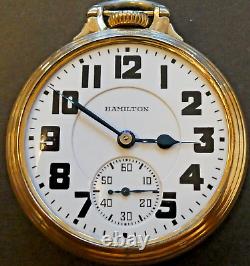 1940 Hamilton 992E Railroad Grade Pocket Watch 21J 16s WORKS KEEPS TIME Model 2