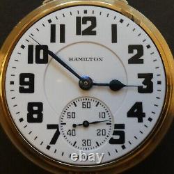 1940 Hamilton 992E Railroad Grade Pocket Watch 21J 16s WORKS KEEPS TIME Model 2