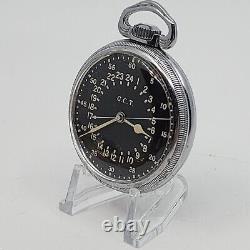1940's Hamilton 4992B US Military WWII AN-5740 GCT Pocket WATCH VG KEEPS TIME
