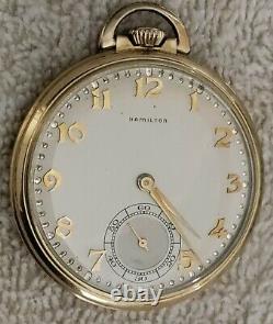 1940s Hamilton 917 Pocket Watch. 17 Jewels. Adjusted Three Positions