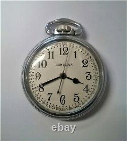 1941-42 Hamilton 16 size 22 jewel Open Face Pocket Watch 4992B Keeps time