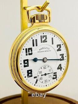 1941 Hamilton 16S 21J Grade 992B Railroad Grade Pocket Watch Working