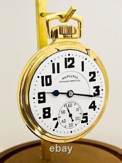 1941 Hamilton 16S 21J Grade 992B Railroad Grade Pocket Watch Working