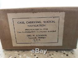 1941 Hamilton 22j WWII 4992B Army Air Corp Navigation Pocket Watch/Case GCT MINT
