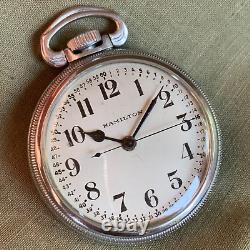 1941 Hamilton Grade 4992B 22 Jewels Military Pocket Watch 12 Hour Dial Convert