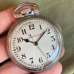 1941 Hamilton Grade 4992B 22 Jewels Military Pocket Watch 12 Hour Dial Convert