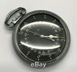 1941 Hamilton Military G. C. T. Black Dial, 22 jewel, 16SZ 4992B Mod 5 Pocket Watch
