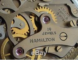 1942 Hamilton Chronograph WWII Model 23 Military Navigation Pocket Watch & Case
