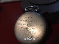 1942 Hamilton GCT 22j WWII 4992B Military Army Navigation Pocket Watch and Case