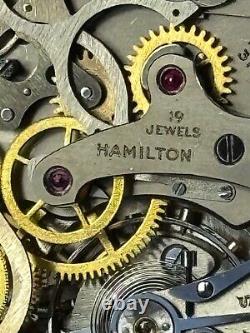 1942 Hamilton Model 23 Chronograph 16s 19j Model 5 WWII Air Force Pocket Watch