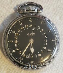1944 Hamilton GCT 22j WWII 4992B Military Army Navigation Pocket Watch