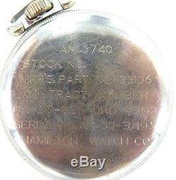 1944 Hamilton Gct Military Navigation 4992b 16s 22j An5740 Pocket Watch