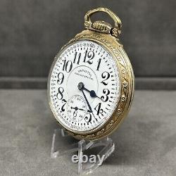 1944 Hamilton Railway Special 992B 16S 21 Jewels Gold Filled Pocket Watch RARE